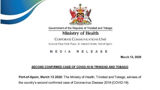 2nd covid-19 case trinidad and tobago